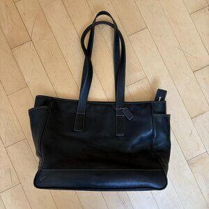 RARE/Vintage Coach Black Leather Large Hampton Carryall Tote Bag